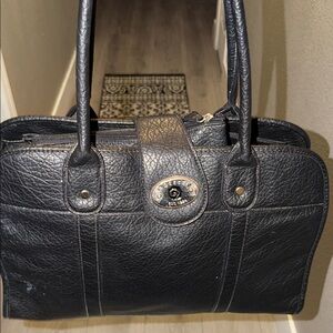 Steve Madden Black Leather Laptop Bag
